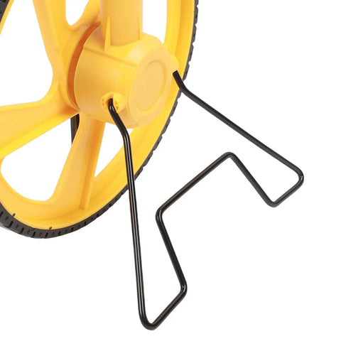 Detail of sturdy kickstand on Digital Display Measuring Wheel With Bright Backlit Screen And Sturdy Kickstand Portable Survey Device Up To 99999 Foot Or Meter Distances.