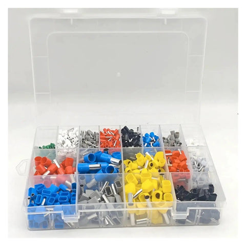 Top Tier Hexagonal Ferrule Crimping Tool Kit For Heavy Duty Jobs With 1200pcs Insulated Wire Ferrules And Terminals Compatible For 28-5 AWG Cables in organizer case
