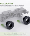 2 Pack Dishwasher Lower Rack Wheel Replacement WD12X26146 Fits WD12X10435 265D1512P002 AP6989036 4959000 PS16217024