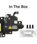 Stainless Steel P1 Extruder Unit Upgrade With Dual Gears For P1P And P1S 3D Printers, shown with screws and parts