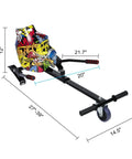 Hoverboard Seat Attachment With Adjustable Straps Go Kart Conversion For Adults And Kids Fits 6.5 8 And 10 Inch Black