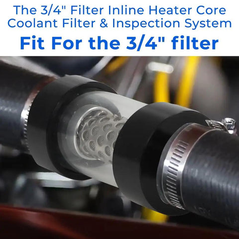 Three Quarter Inch Universal Inline Heater Core Coolant Filter And Inspection System with stainless steel mesh installed