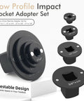 Premium Low Profile Heavy Duty Socket Adapter Set With Magnetized Ratcheting Wrench Extenders For Tight Spaces And Confined Engine Bays Perfect For Serious Repair Jobs On Your Ride 4-piece nested