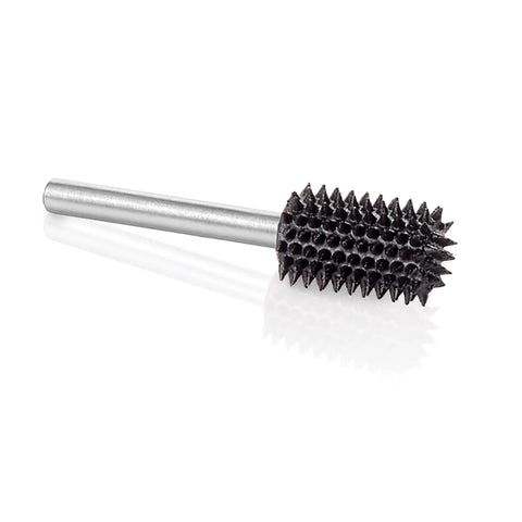 Extreme Cylinder Wood Carving Burr One Eighth Inch Shaft Beefy Coarse For Dremel Foredom DeWalt Milwaukee Rotary Tools Tungsten Carbide Abrasive Bit One Quarter Inch Diameter By One Half Inch Length on white background