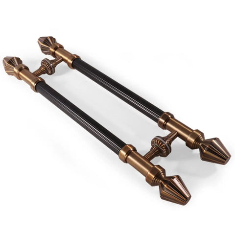 Double Sided H Shape Push Pull Bar Handle For Barn Doors And Sliding Doors Antique European Style Door Pull For Interior Exterior Gates Built To Last Heavy Duty Stainless Steel Aluminum Finish 150 Cm 5 Ft.