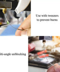 Demonstration of using a cleaning needle with 30 Pack 0.4mm Brass Nozzles for Ender 3 V2 and Creality CR10 Series 3D Printer. Multi-angle unblocking shown.