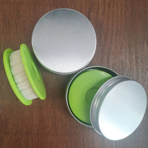 Two Pack Portable Bike Chain Oiler Roller Lubricator Round Lubricant Applicator With Aluminum Storage Jar Green on display