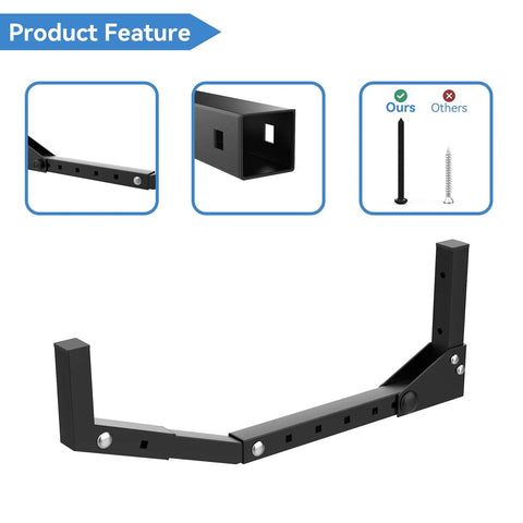 Slick Wall Mount Kayak Rack And Universal Garage Storage Hooks For Quick Gear Stash Out showing adjustable black metal mount features.