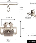 Dimensions of Double Roller Cabinet Latch Set 40 Pcs Soft Cushioned Roller Catches For Doors And Cupboards With Striker
