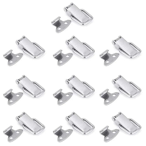 Ten Pack Hasp Lock Fasteners Toggle Latches for Kitchen Cabinets Furniture Machinery and Equipment Heavy Pull Force Compact Stainless Steel 201 Hardware Set Durable Metal Hardware, stainless steel toggle latches with hasp plates