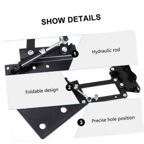 Heavy Duty Coffee Table Lifting Frame With Retractable Hydraulic Lifter Space Saving Rack seamless hydraulic rod mechanism detail.