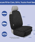 Heavy Duty Front Seat Cover For Dogs With Side Flaps Waterproof 900D Protector For Cars SUVs Trucks And Minivans size details