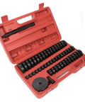 52 In 1 Custom Bushing Driver Tool Set Pro Grade All In One Kit With 49 Interchangeable Discs in red case