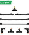 Extendable Sprayer Boom Wand With Four Nozzles And 3/8 Inch Brass Barb, Switchable Dual Nozzle Pattern, accessory parts shown.