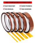 High Temperature Polyimide Masking Tape With No Residue And No Mess, Withstand Up To 536 Degrees Fahrenheit, multiple width rolls
