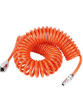 Premium Extra Heavy Duty PU Compressor Hose With A Snappy Flexible Spring Like Fit For Pneumatic Tools, Orange 12X8MM 33Foot coiled air tubing.