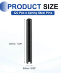 Slotted Split Roll Pins Pack Of 120, 3 Mm Diameter By 35 Mm Length, 65Mn Steel Heavy Duty Expansion Dowels, product size illustration