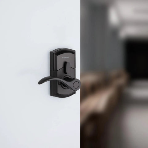 SmartCode 955 Pembroke 10 Button Keypad Electronic Lever With Keyless Entry For Busy Commercial Doors Matte Black Finish