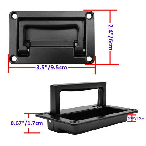 Recessed Flush Pull Handle With Mounting Screws Black Zinc Alloy For Deck Hatch And Toolbox Space Saving Compact Design