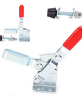 Heavy Duty Welding Toggle Clamp With 100kg Holding Force for horizontal fixture, red handle, cast iron and alloy steel, 2-pack