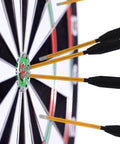 6.3 Inch Aluminum Crossbow Bolts With Plastic Vanes For 50-80 Lb Mini Pistol Crossbows hitting a dartboard