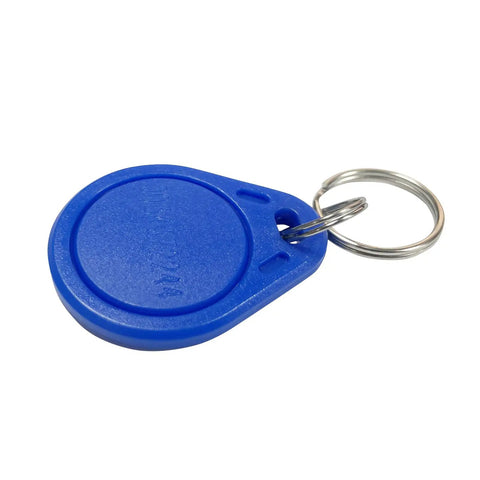 Blue key fob from 125KHz RFID Key Fob Tags 100 Pack Read-Only Keychain Cards EM4100 TK4100 Compatible Waterproof Durable ABS