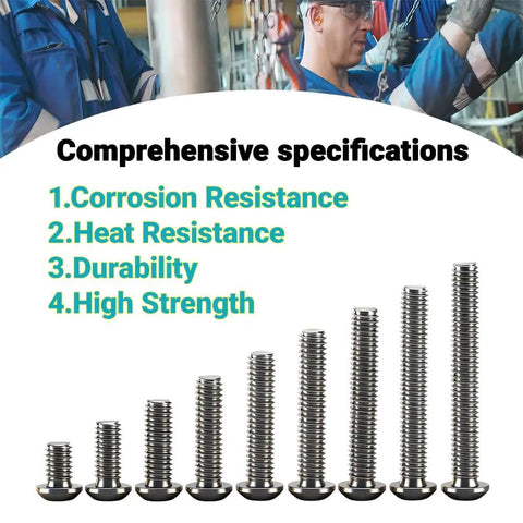 Image showing 1/4-20 X 3/8 Button Head Hex Socket Bolts Made From 304 Stainless Steel with specifications.