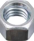 Close-up of hex head sleeve anchor, zinc-plated, part of 1/2 inch by 3 inch expansion fasteners for concrete and masonry.