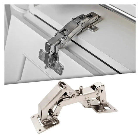 Rotating Concealed Cabinet Hinges 180 Degree Frameless Hydraulic Soft Close Door Fittings, no drilling installation
