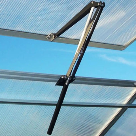 Solar Automatic Window Opener For Greenhouse Vent System Heat Sensitive Auto Vent Opener, heavy-duty frame in operation