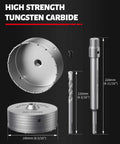 DAYDOOR 6-5/16 in concrete hole saw set with SDS shank adapter; tungsten carbide tipped masonry bits