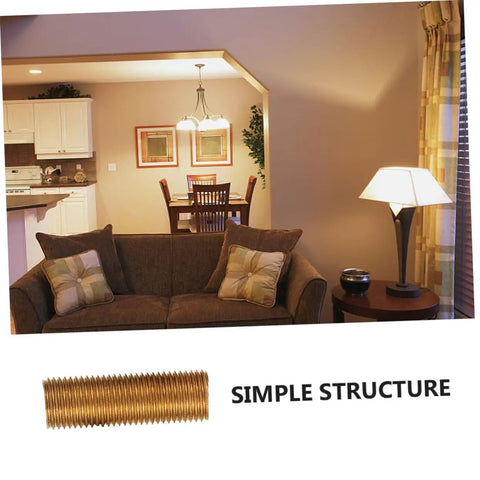 Brass Lamp Rod Nipple Threaded Couplings Kit in elegant living room setup with modern light fixtures and decor.