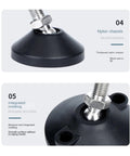 Adjustable Furniture Legs Four Pack Featuring M8 To M16 Threads Swivel Leveling Feet And Round Antislip Cushion Bottom, nylon chassis detail.