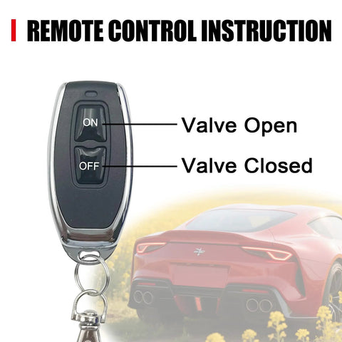 Handheld remote control for exhaust cutout valve system; black with chrome bezel and two ON/OFF switches
