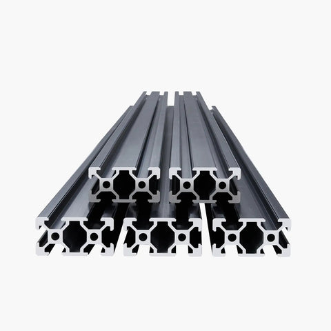Badass 2040 T-Slot Aluminum Extrusion Profile With Sleek Anodized Finish Hella Durable Linear Guide Rods For Custom Cnc Rigs 3D Printers And Laser Engraver Workshop Projects stacked in a row.