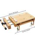 Solid Beech Wood Portable Workbench Vise And Bench Clamp Tool For DIY Pros, 46cm x 36.5cm, compact design for easy handling.