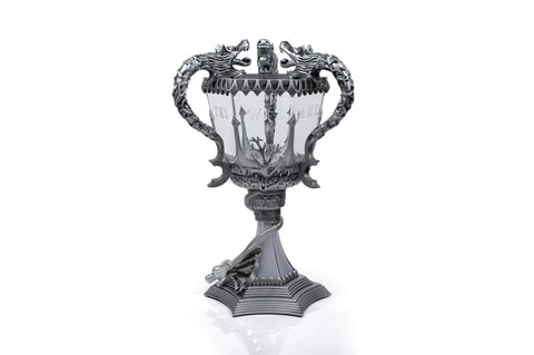 Triwizard Cup Replica Mood Light LED Lamp Battery Powered 13 Inch Tall Silver Decor For Wizarding World Fans Dope Party Ambient Light Collectible