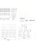 Technical diagram of 40 Piece 5.08mm Pitch PCB Terminal Block Set With 2 Pin 3 Pin 4 Pin And 5 Pin Plug In Screw Terminals 0.2 Inch Pitch