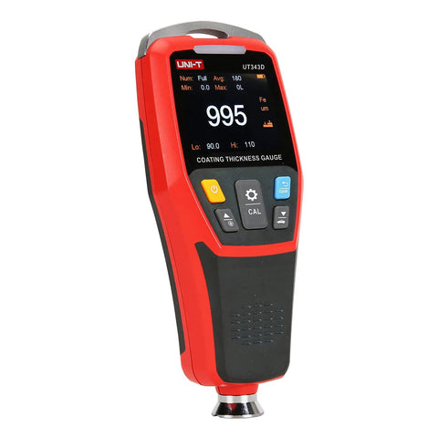 Coating Thickness Gauge For Automotive Paint And Bodywork, 0.1um Resolution, Car Coating Tester For Ferrous And Non Ferrous Metals, Automatic Detection With 3 Color LED Alarm And Audio Alert, Auto Off, Perfect Tool For Used Car Buyers, red handheld meter