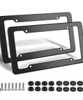 Sick Carbon Fiber License Plate Frame 2 Pack With Fasteners And Screws, Glossy Waterproof Plastic Plate Mount shown