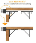 No Sag Gate Bracket Kit With Left Opening Latch Heavy Duty Gate Reinforcement Hardware For Wooden Fence Gates 26 To 60 Inches Wide And Up To 72 Inches High Black installed on wood frame