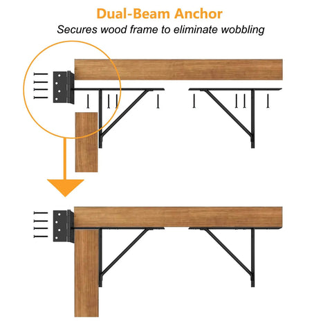 No Sag Gate Bracket Kit With Left Opening Latch Heavy Duty Gate Reinforcement Hardware For Wooden Fence Gates 26 To 60 Inches Wide And Up To 72 Inches High Black installed on wood frame