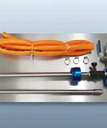 Adjustable Coolant Mixer With Stainless Steel And Aluminum Alloy Body Cut Fluid Dispenser Proportioning Unit Featuring Blue Anodized Control Knob For Reliable Liquid Mixing In Professional Workshop Environments with hoses and fittings