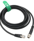 X-Coded M12 8-Pin to RJ45 Ethernet Cable for Cognex Basler In-Sight Vision Sensors and Basler Vision Cameras, 9.84 ft