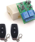 DC 12V 24V 30V Universal Wireless Remote Relay Switch Kit 433MHz RF Receiver Board With 2 Transmitter Key Fobs For Motors Lights