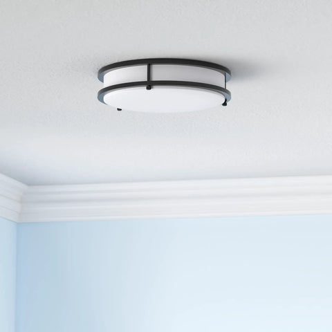 10 Inch LED Flush Mount Ceiling Light Fixture With 3 CCT 3000K 4000K 5000K Easy Switch, 18W LED Ceiling Lamp Delivers 1600 Lumens For Bedroom Bathroom Hallway Kitchen ETL Listed mounted on ceiling