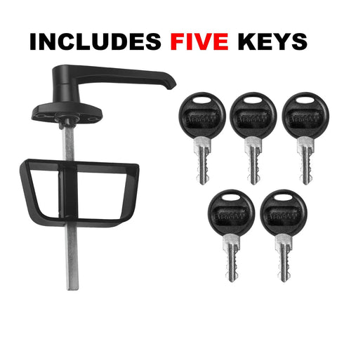 Heavy Duty All In One Shed Door Hardware Kit With L Handle Lock And Six Inch T Hinges In Matte Black Weatherproof Finish For Outdoor Storage Units Barn Doors And Garden Playhouses Includes Mounting Screws And Easy Install