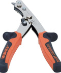 Sheet Metal Nibbler Hand Tool With Adjustable Cutting Head for Automotive Fabrication and Bodywork, featuring ergonomic orange grip.