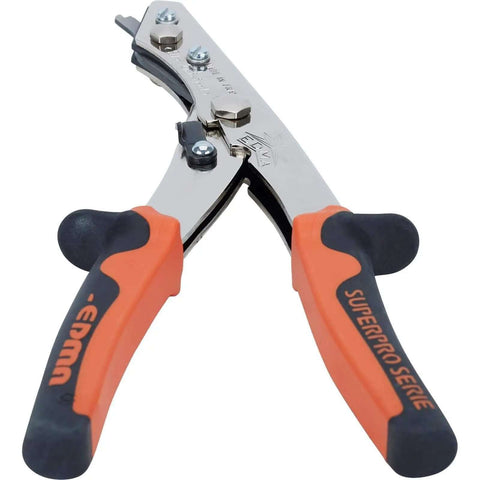 Sheet Metal Nibbler Hand Tool With Adjustable Cutting Head for Automotive Fabrication and Bodywork, featuring ergonomic orange grip.