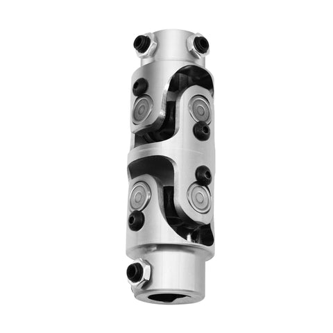 Three Quarters Inch Double Steering Universal U Joint Shaft Coupler DD To DD With 70 Degree Max Angle Five And One Eighth Inch Chrome